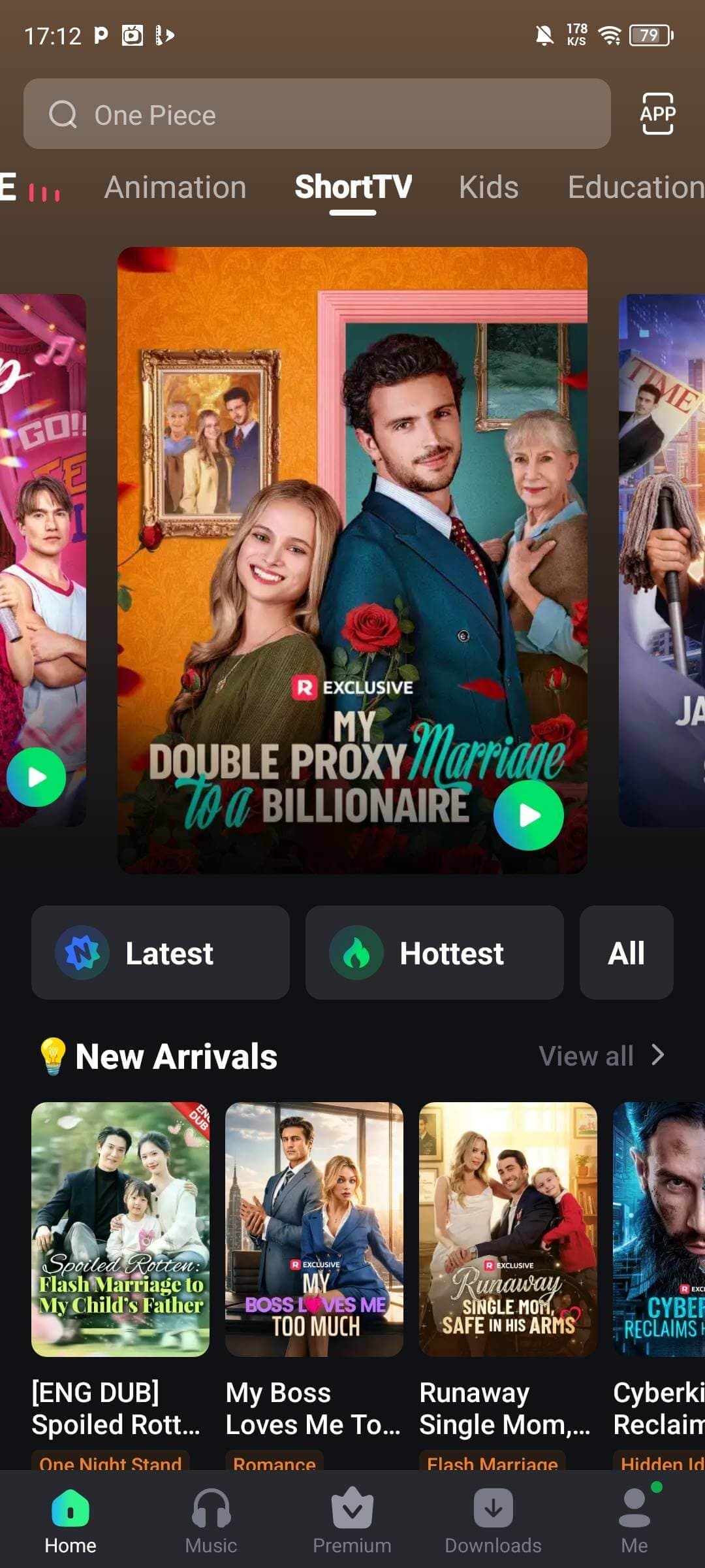 MovieBox ShortTV interface showing short drama resources